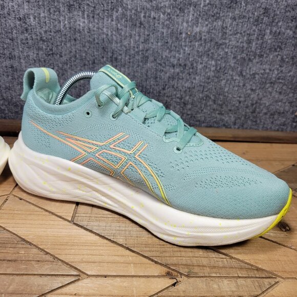 Asics Gel-Nimbus 26 Women 9.5 Wide Light Celadon Yellow Daily Road Running Shoes - Picture 5 of 12